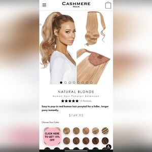 New Human Hair Ponytail, 18 inches